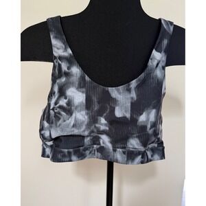 Old Navy Active Powersoft Sports Bra XL Black White Abstract Medium Support NWT